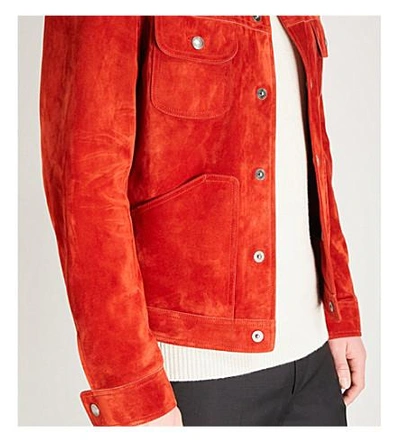 Shop Tom Ford Western Suede Jacket In Orange