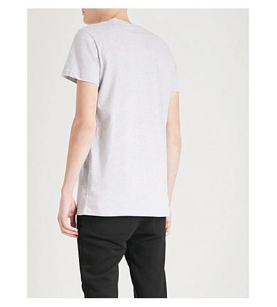 Shop Balmain Logo-print Cotton-jersey T-shirt In Gris