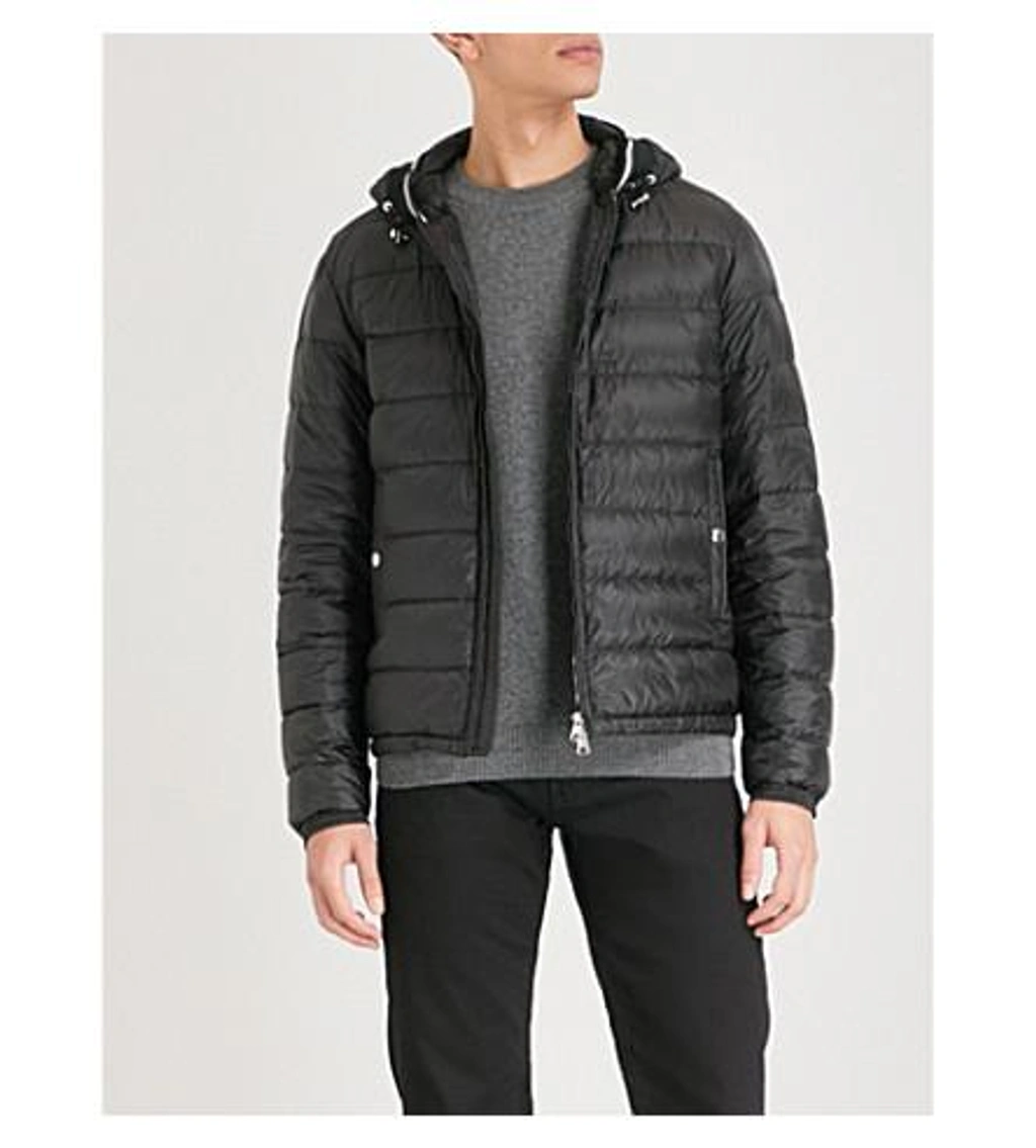 Moncler Gravier Hooded Shell down Jacket In Black ModeSens