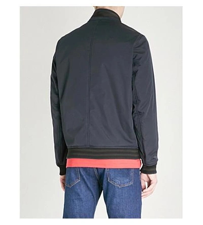 Shop Ted Baker Copen Striped-trim Shell Bomber Jacket In Navy
