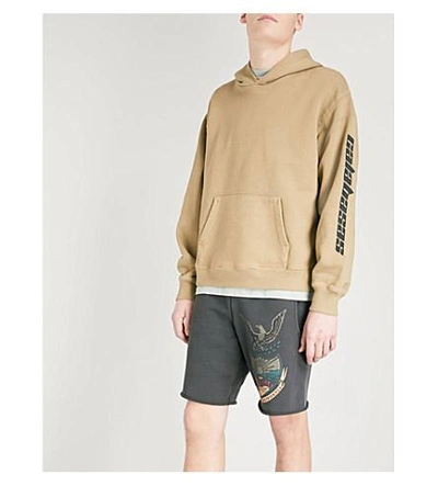 Shop Yeezy Printed Oversized Cotton-jersey Sweatshirt In Trench