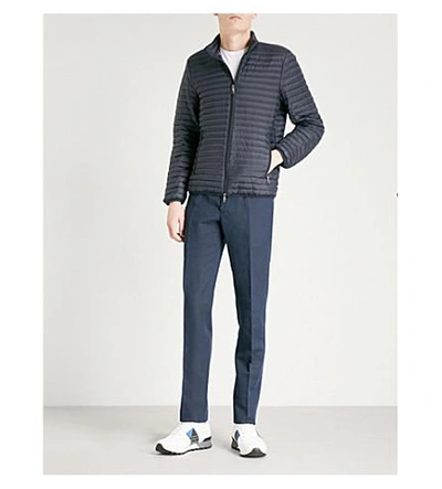 Shop Emporio Armani Quilted Shell-down Jacket In Navy