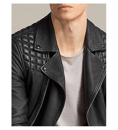 Shop Allsaints Taro Leather Biker Jacket In Black