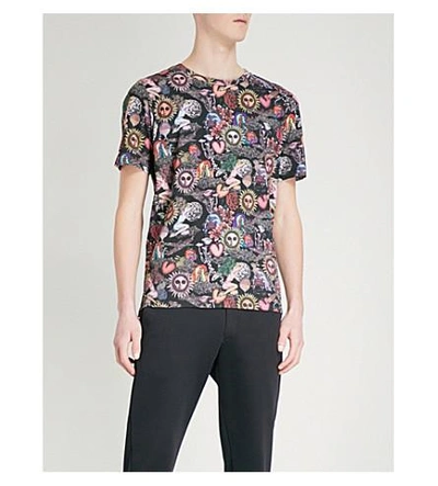 Shop Paul Smith Psychedelic Sun-print Cotton-jersey T-shirt In Black