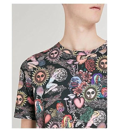 Shop Paul Smith Psychedelic Sun-print Cotton-jersey T-shirt In Black