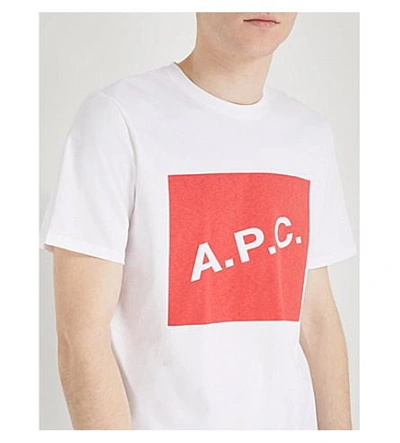 Shop Apc Kraft Cotton-jersey T-shirt In Rouge