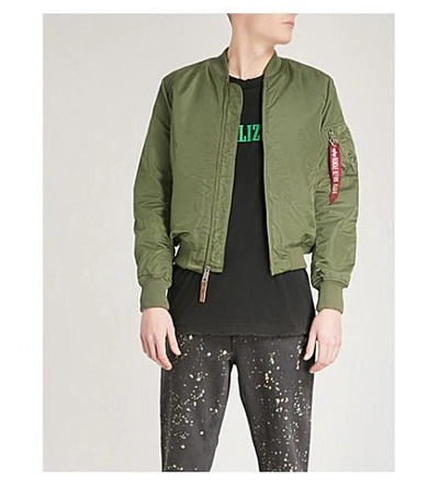 Shop Alpha Industries Ma-1 Shell Bomber Jacket In Sage Green
