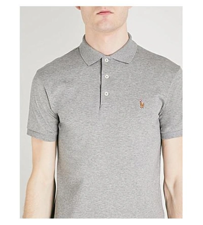 Shop Polo Ralph Lauren Pima Soft Touch Cotton Polo Shirt In Steel Heather