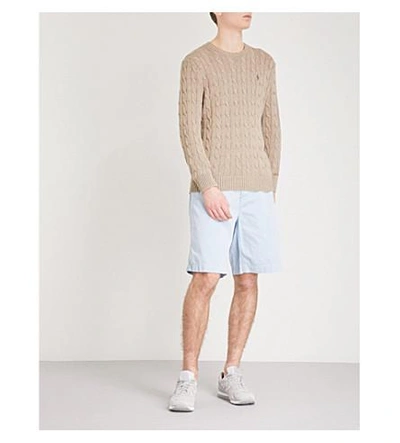 Shop Polo Ralph Lauren Slim-fit Cotton Chino Shorts In Hampton Blue