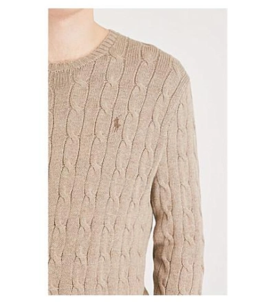 Shop Polo Ralph Lauren Cable-knit Cotton Sweater In Adirondack Heather