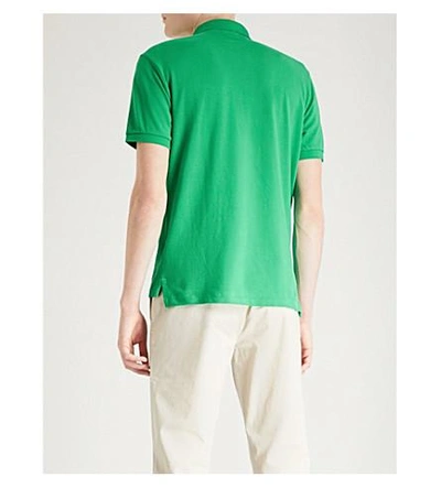 Shop Polo Ralph Lauren Slim-fit Cotton-piqué Polo Shirt In Stem/sp18