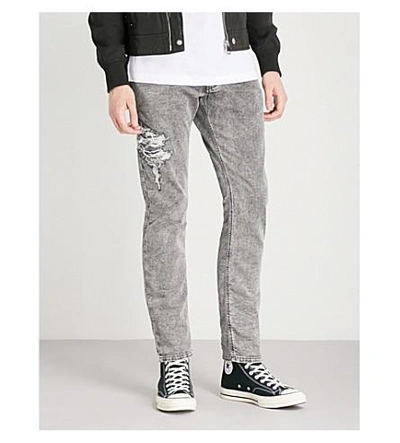 Shop Diesel Krooley Slim-fit Skinny Jeans In Denim Grey