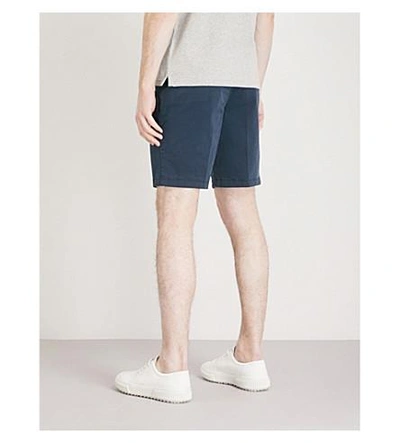 Shop Michael Kors Straight-fit Stretch-cotton Chino Shorts In Midnight