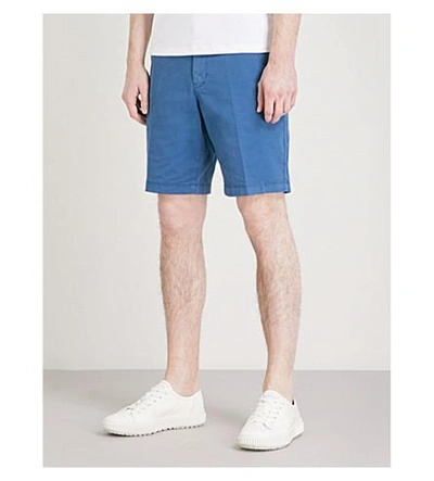 Shop Michael Kors Straight-fit Stretch-cotton Chino Shorts In Ocean Blue