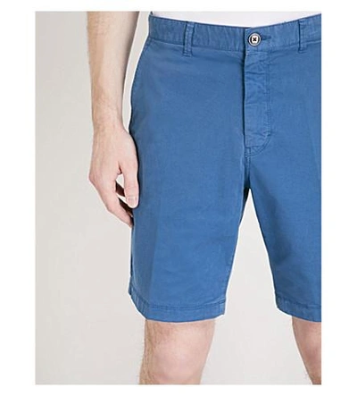 Shop Michael Kors Straight-fit Stretch-cotton Chino Shorts In Ocean Blue