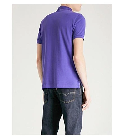 Shop Polo Ralph Lauren Slim-fit Cotton-piqué Polo Shirt In Very Purple/sp18