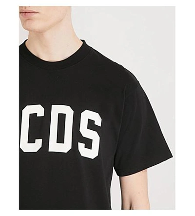 Shop Gcds Logo-print Cotton-jersey T-shirt In Black