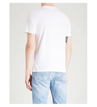 Shop Ami Alexandre Mattiussi Smiley Cotton-jersey T-shirt In Blanc