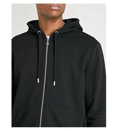 Shop Kenzo Logo-print Cotton-jersey Hoody In Black