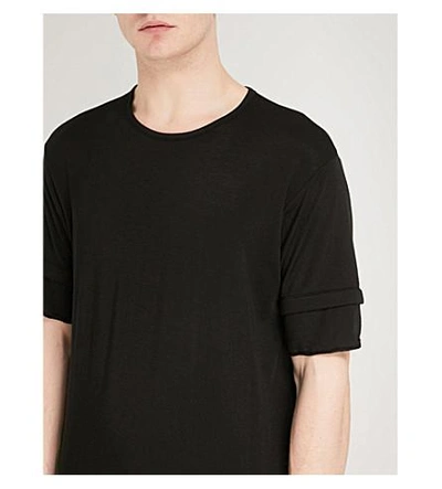 Shop Yohji Yamamoto Double-sleeve Jersey T-shirt In Black