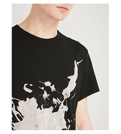 Shop Yohji Yamamoto Midnight Daily Lessons Cotton-jersey T-shirt In Black