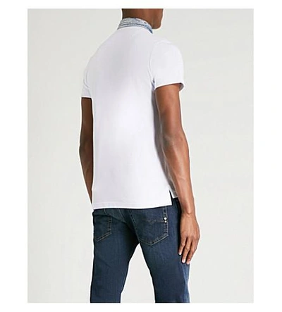 Shop Diesel T-sam Cotton-piqué Polo Shirt In Bright White