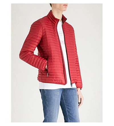 Shop Emporio Armani Quilted Shell-down Jacket In Red