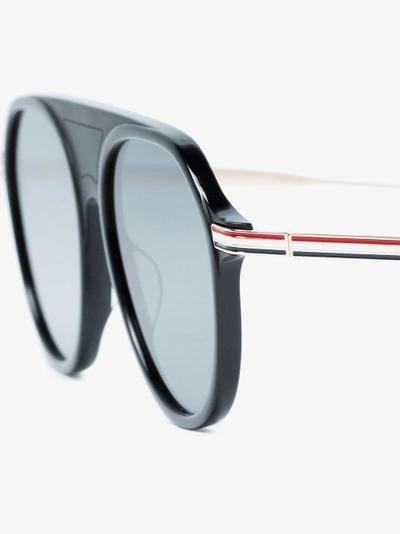 Shop Thom Browne Eyewear Pilotenbrille Mit Getönten Gläsern In Black
