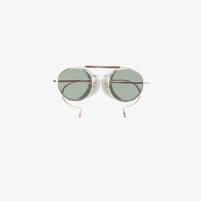 Shop Thom Browne Eyewear Runde Sonnenbrille