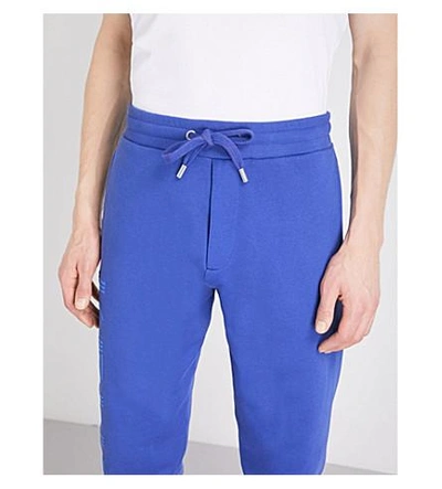 Shop Kenzo Logo-print Cotton-jersey Track Pants In French Blue