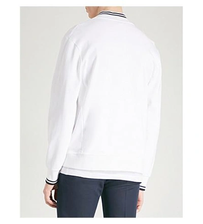 Shop Polo Ralph Lauren Logo-embroidered Cotton-jersey Bomber Jacket In Pure White