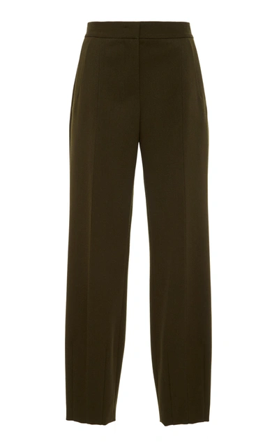Shop Narciso Rodriguez Wool Trouser With Darted Hem In Green