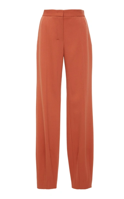 Shop Narciso Rodriguez Wool Trouser With Darted Hem In Orange