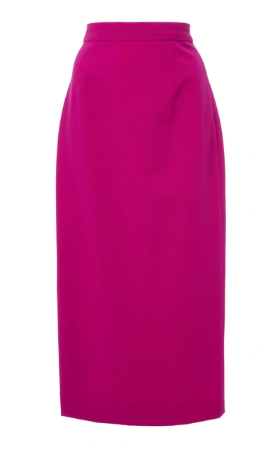 Shop Narciso Rodriguez Wool Pique Pencil Skirt In Pink
