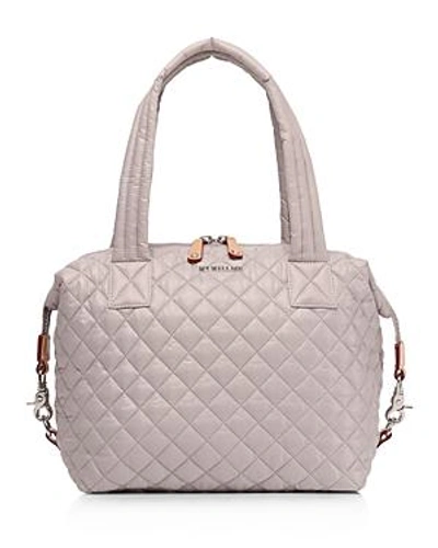 Shop Mz Wallace Medium Sutton Bag In Gullgray Oxford/silver