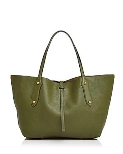 Shop Annabel Ingall Isabella Small Leather Tote In Moss/gold
