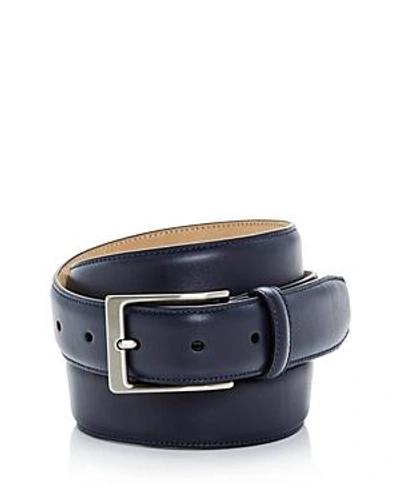 Shop The Men's Store At Bloomingdale's Leather Belt - 100% Exclusive In Navy