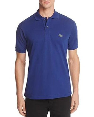 Shop Lacoste Classic Cotton Pique Regular Fit Polo Shirt In Methylene Blue