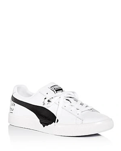 Shop Puma X Shantell Martin Women's Clyde Leather Lace Up Sneakers In White