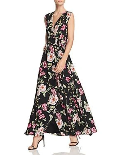 Shop Yumi Kim Swept Away Floral Silk Maxi Dress In Black