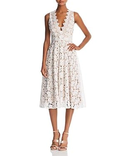 Shop Sau Lee Ashley Lace Open-back Dress In White