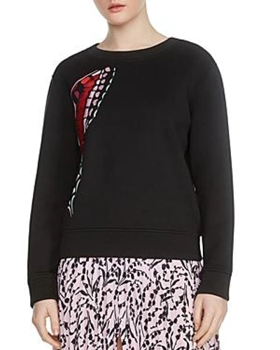 Shop Maje Theophile Butterfly Embroidered Sweatshirt In Black