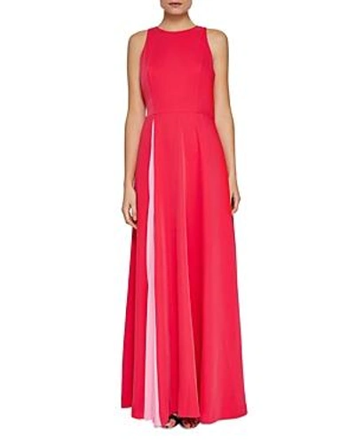 Ted Baker Madizon Contrast Pleat Maxi Dress In Deep Pink | ModeSens