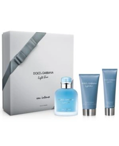 Shop Dolce & Gabbana Men's 3-pc. Light Blue Eau Intense Pour Homme Gift Set