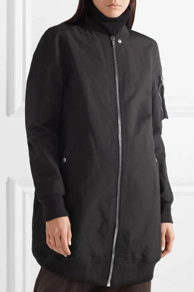Shop Rick Owens Cotton-blend Bomber Jacket In Black