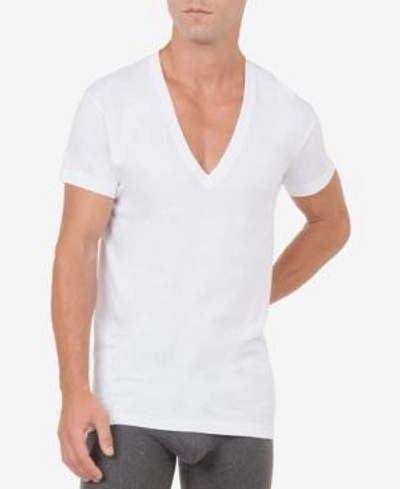 Shop 2(x)ist Men's Slim-fit Deep V-neck 3 Pack Undershirt In White