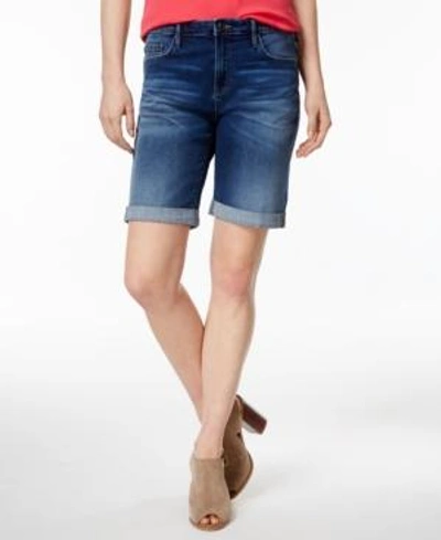 Shop Tommy Hilfiger Women's Th Flex Cuffed Bermuda Shorts In Ink Blue