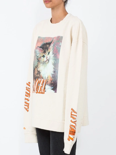 Shop Heron Preston Angel Cat Print Sweatshirt