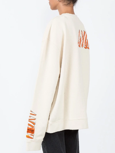 Shop Heron Preston Angel Cat Print Sweatshirt