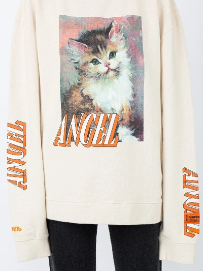 Shop Heron Preston Angel Cat Print Sweatshirt